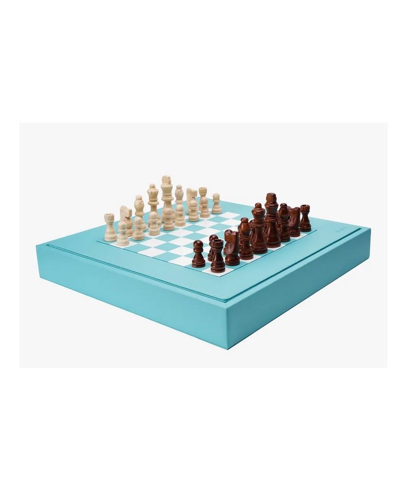 VIDO Jeu d'Echecs Végane - Bois aimanté - Turquoise