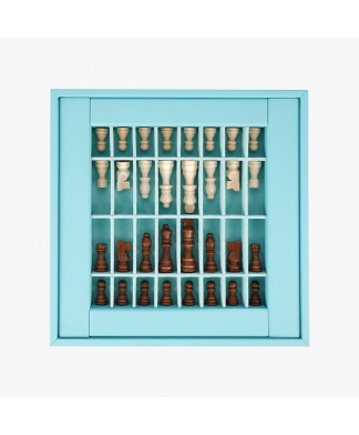 VIDO Jeu d'Echecs Végane - Bois aimanté - Turquoise