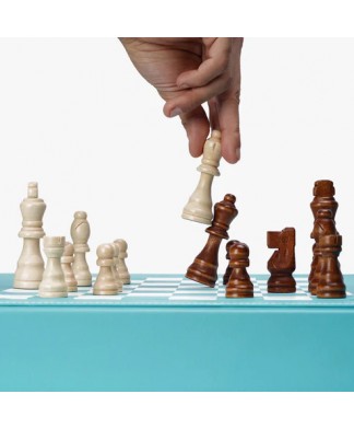 VIDO Jeu d'Echecs Végane - Bois aimanté - Turquoise